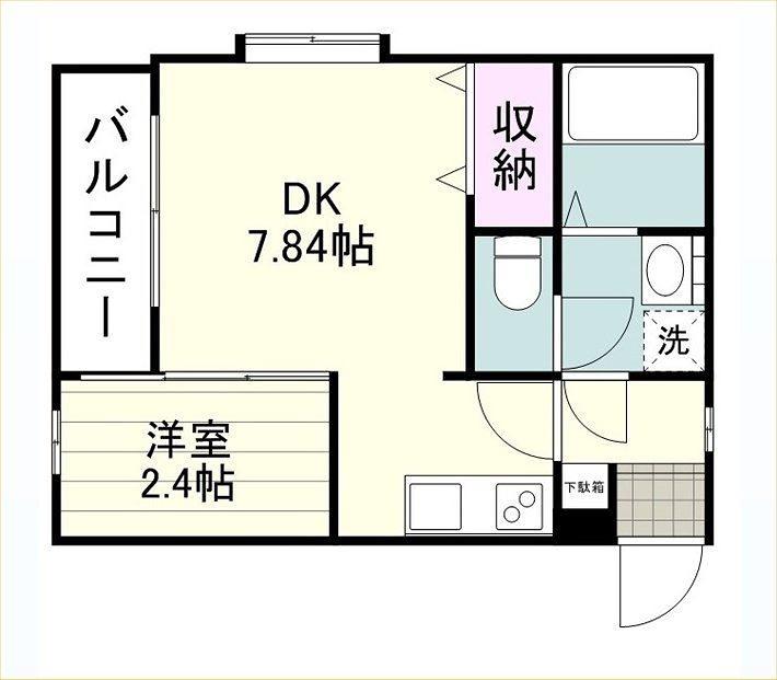 プログレス(1DK/5階)の間取り写真