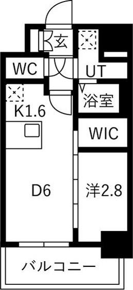 メイクスアート名古屋リニアFRONT(1DK/6階)の間取り写真