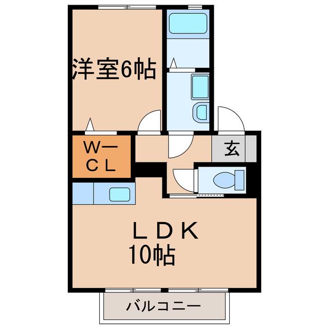 コートデューク松新(1LDK/2階)の間取り写真