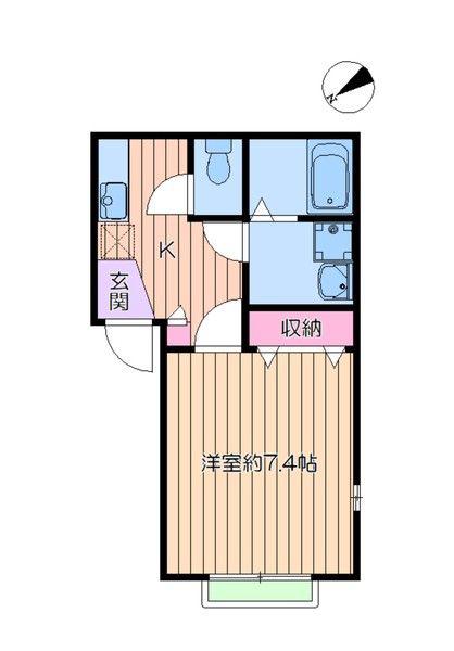 メゾングリシーナII(1K/1階)の間取り写真