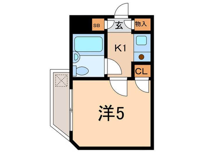 クレッセントSI-1(1K/1階)の間取り写真