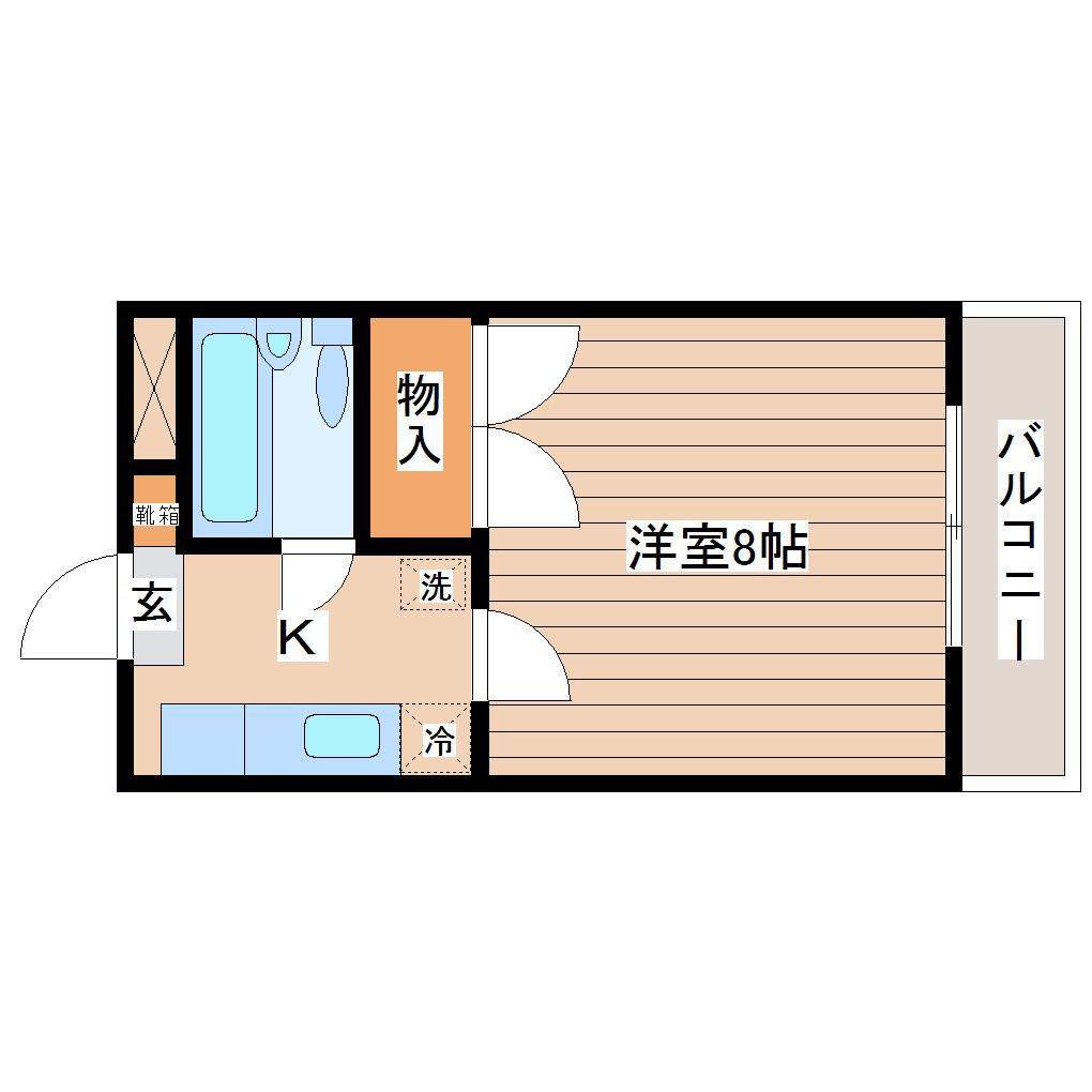 宮町リトル・ヒルズ(1K/2階)の間取り写真