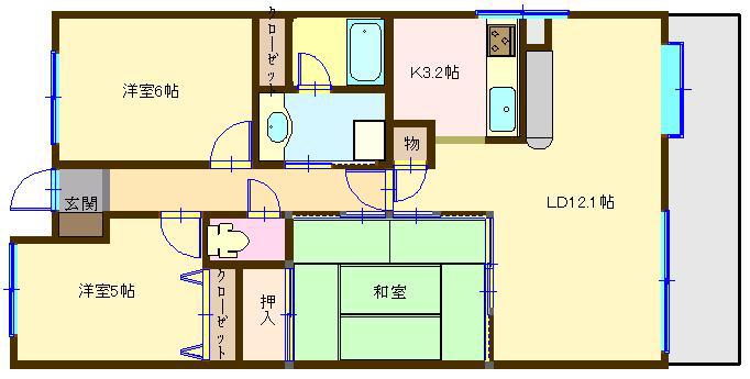 ダイアパレスけやき通(3LDK/14階)の間取り写真
