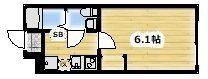 AMBITION八幡町(1K/3階)の間取り写真