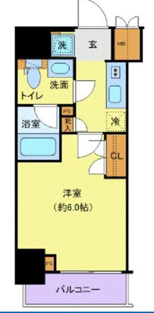 プレール・ドゥーク北品川(1K/6階)の間取り写真