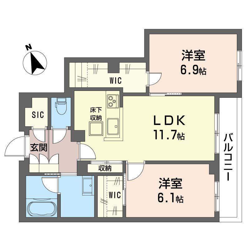 エフボーテ(2LDK/1階)の間取り写真