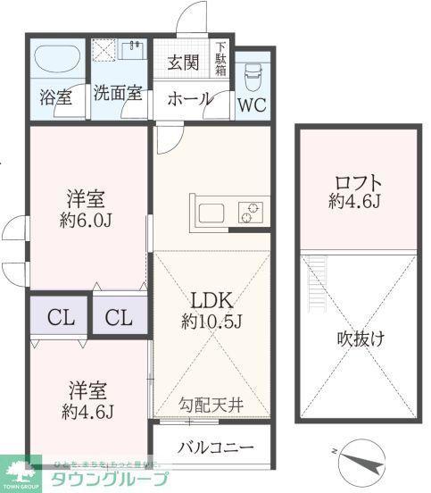 LUMIERE KUROBE(2LDK/1階)の間取り写真