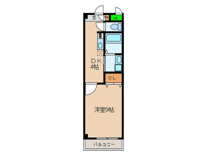 ドマーニ上小田井(1DK/1階)の間取り写真