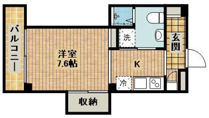 ステージアティー(1K/1階)の間取り写真