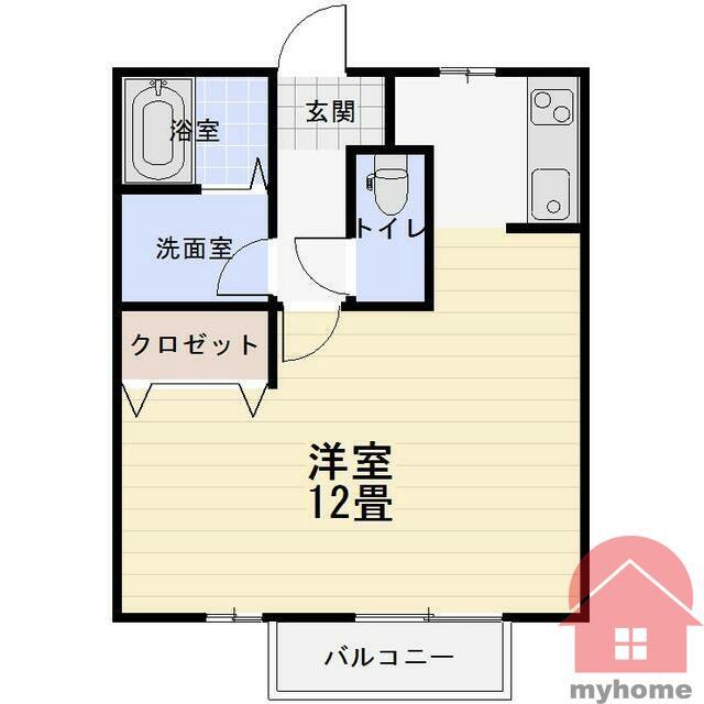 アクアリオII(1K/2階)の間取り写真