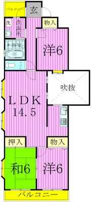 グラン・ラフィーヌ(3LDK/2階)の間取り写真