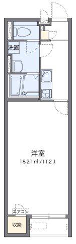 クレイノ福江(1K/1階)の間取り写真