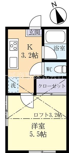 ハイツ姫(1K/3階)の間取り写真