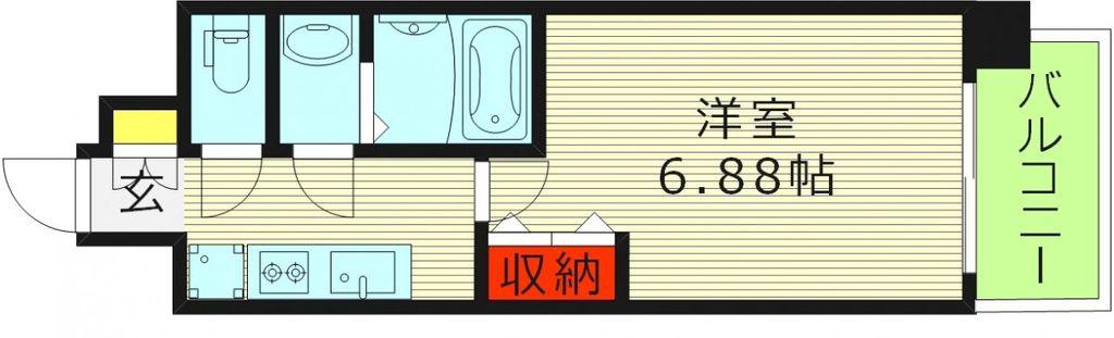 QUINTET JOTONOE(1K/13階)の間取り写真