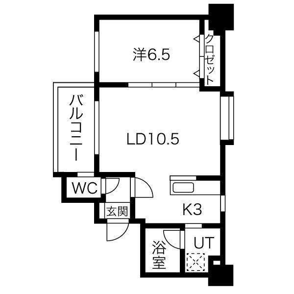 ノヴァ大通(1LDK/2階)の間取り写真