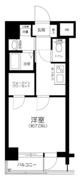 エステムプラザ蒲田TAKARABUNE(1K/1階)の間取り写真