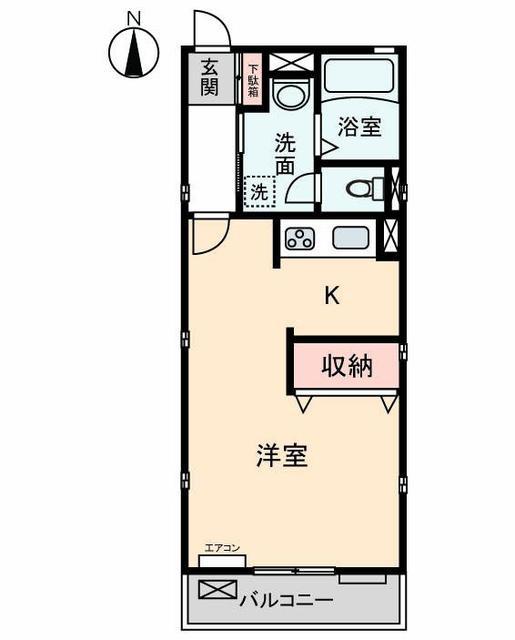 パークハイム(1K/1階)の間取り写真
