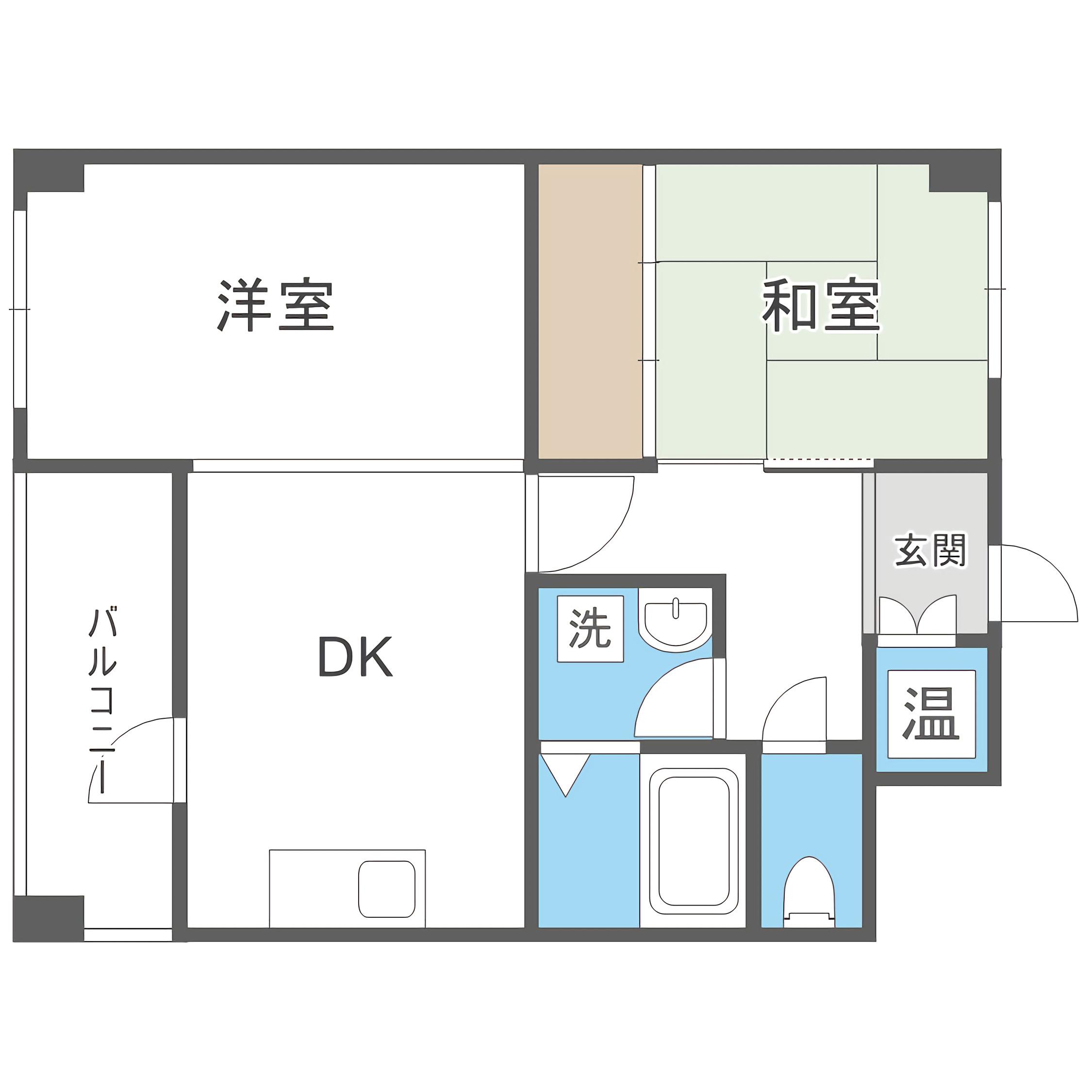 平岸ファースト(2DK/5階)の間取り写真