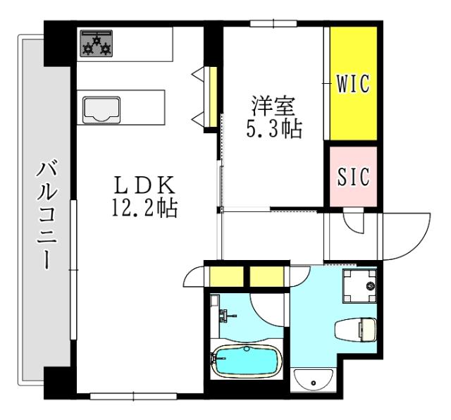 リンクハウス北梅田(1LDK/2階)の間取り写真
