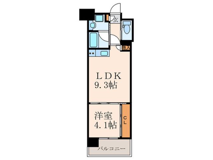 ウイングス西本町(1LDK/3階)の間取り写真