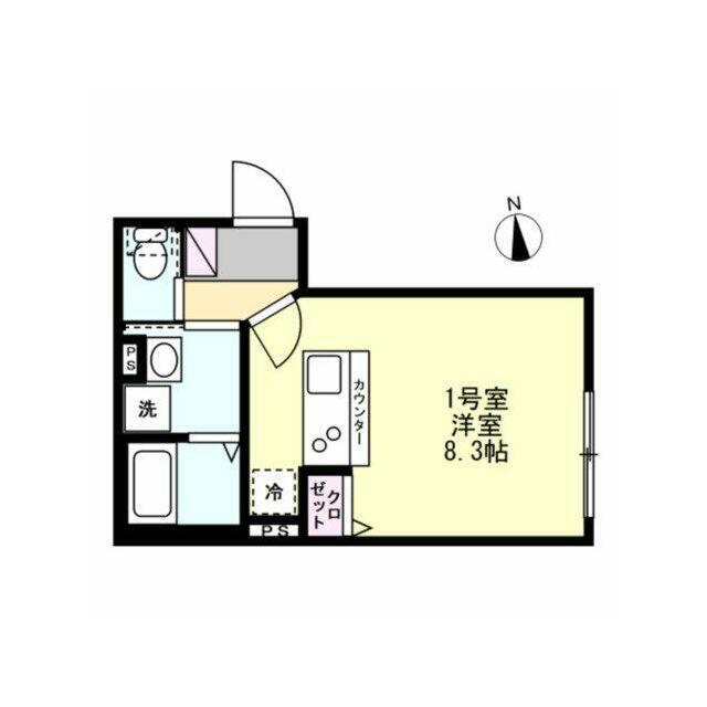 ベイルーム本厚木メゾン(ワンルーム/1階)の間取り写真