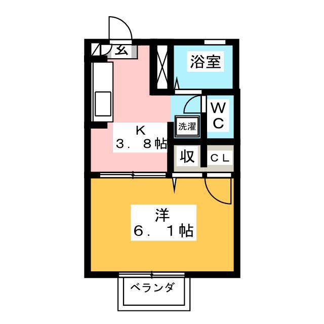 コーポ・マリーユ(1K/2階)の間取り写真