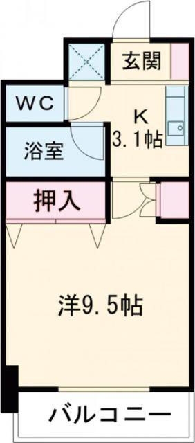 エストシエル(1K/7階)の間取り写真