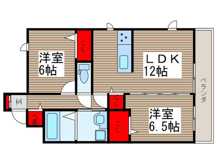 ポンテアルト(2LDK/2階)の間取り写真