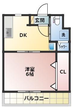サン・クレウェンズI(1DK/1階)の間取り写真