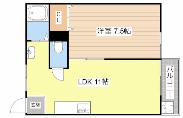 佐野マンション(1LDK/1階)の間取り写真