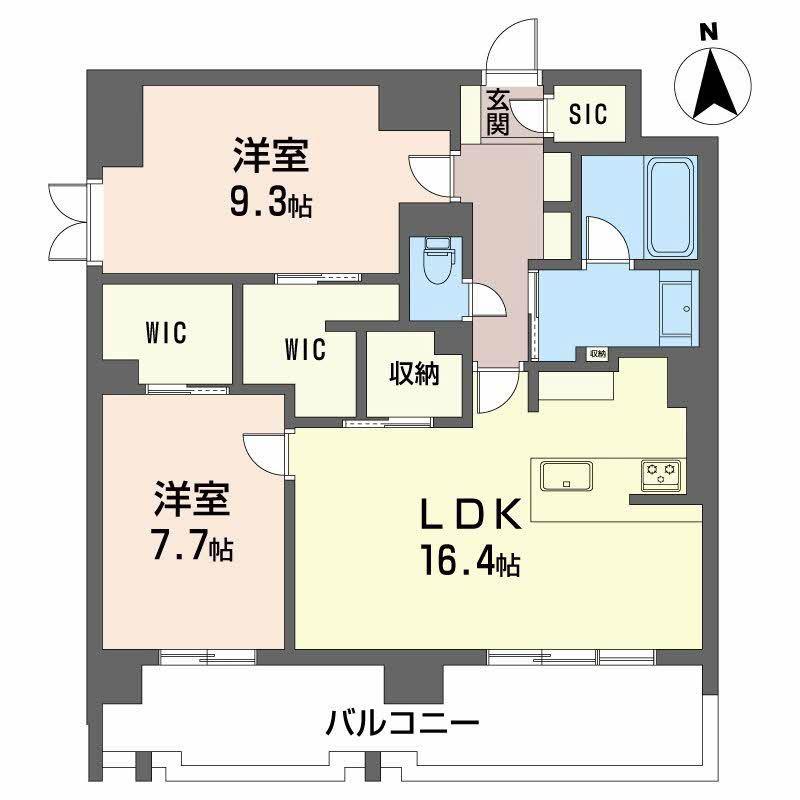 OXION太閤通(2LDK/10階)の間取り写真