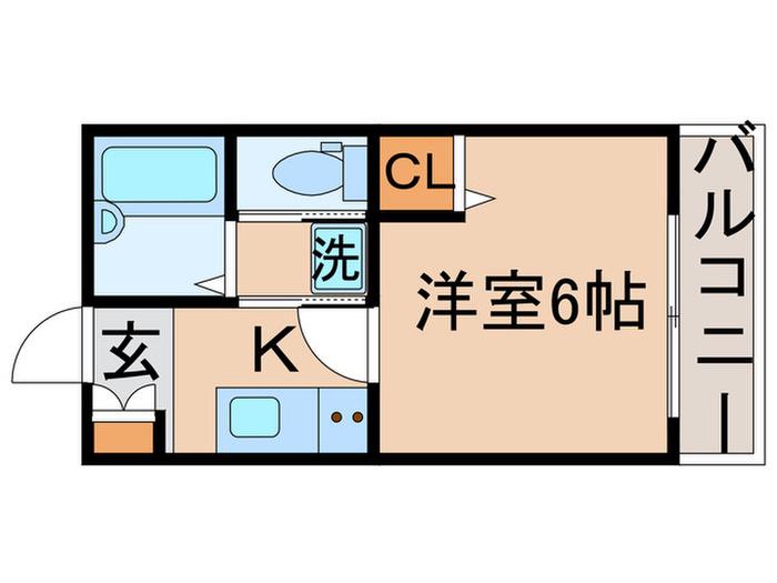 パサージュ東金町(1K/2階)の間取り写真