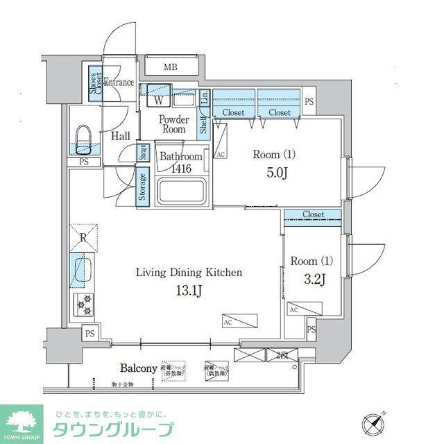 デュオフラッツ一之江ウエスト(2LDK/10階)の間取り写真