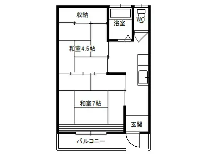 石川マンション(2K/2階)の間取り写真