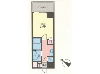 グラン・アベニュー藤沢(1K/8階)の間取り写真