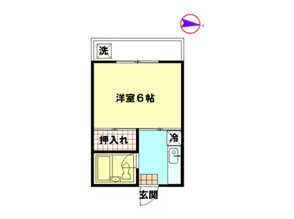 サニーハイツI(1K/1階)の間取り写真