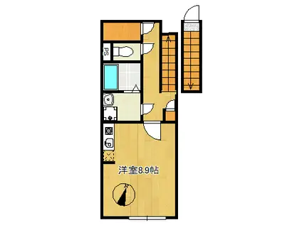エスペランサII(1K/2階)の間取り写真