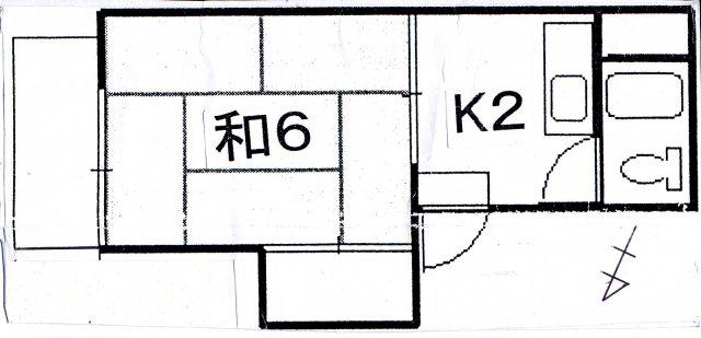コーポ矢賀(1K/4階)の間取り写真