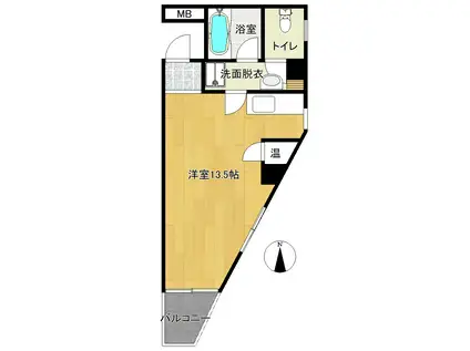 トミタビル四軒家(ワンルーム/3階)の間取り写真