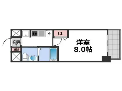 M´プラザ緑橋(1K/6階)の間取り写真