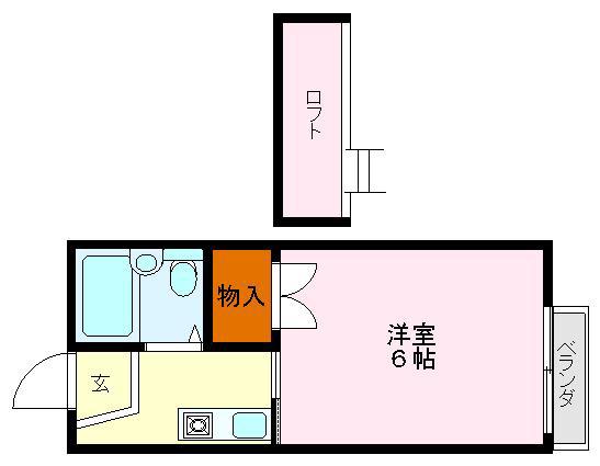 シャンブルKITANO1(1K/2階)の間取り写真