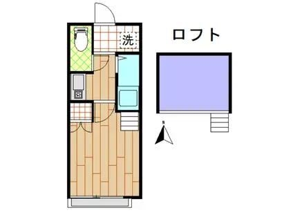 アップルハウス台原2(1K/2階)の間取り写真