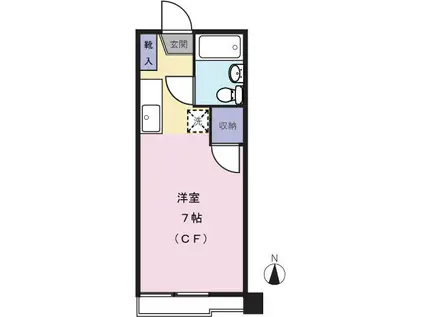 トラッド四季(ワンルーム/2階)の間取り写真