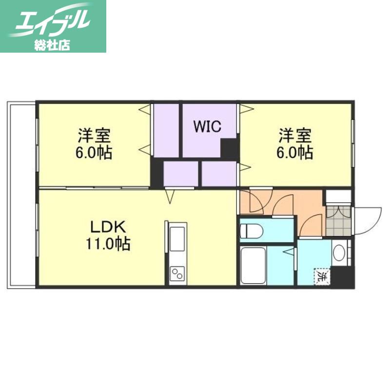 FーCITY老松町(2LDK/2階)の間取り写真