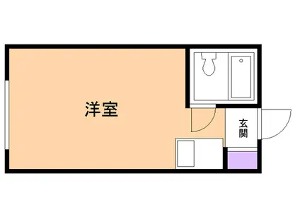 カトル・セゾン(ワンルーム/2階)の間取り写真