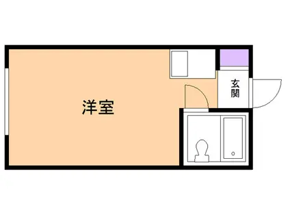 カトル・セゾン(ワンルーム/3階)の間取り写真