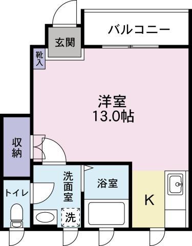 SUNRISE HOME カントリー(ワンルーム/1階)の間取り写真