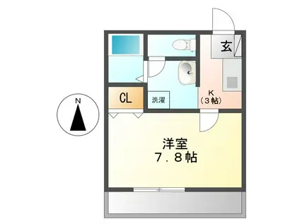 カーサフローレ(1K/2階)の間取り写真