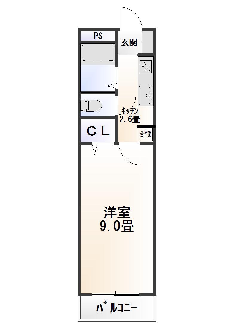 京屋ビル(1K/3階)の間取り写真