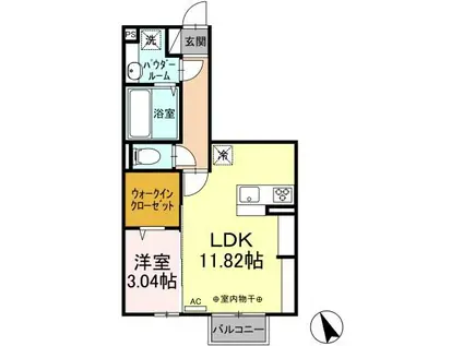 チェントロクオーレI(1LDK/2階)の間取り写真